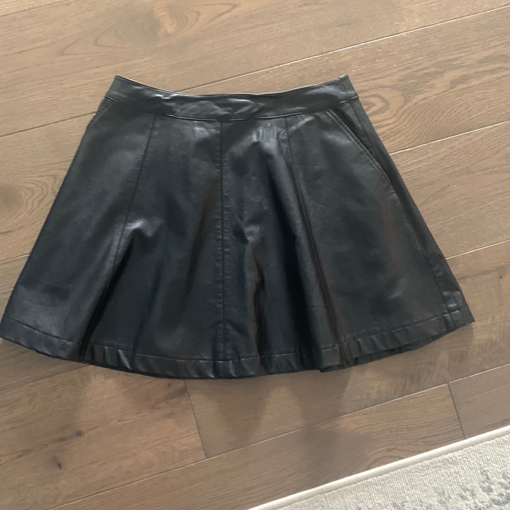 Lulu pleather A-line skirt